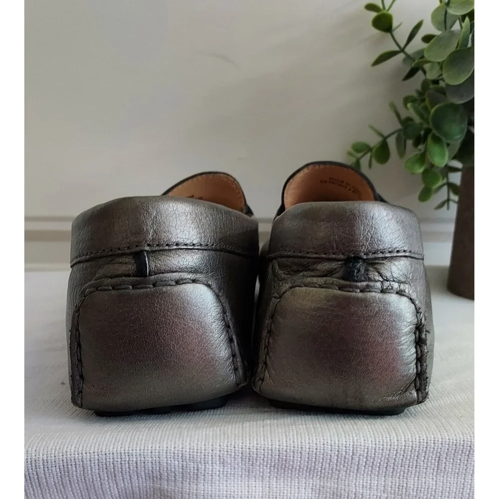 Cole Haan Loafers Women's US 7 Gray Leather Pebble Grain‎ Slip-On Shoes N Air
